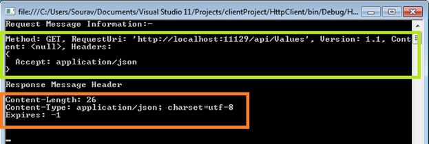 Http client response message